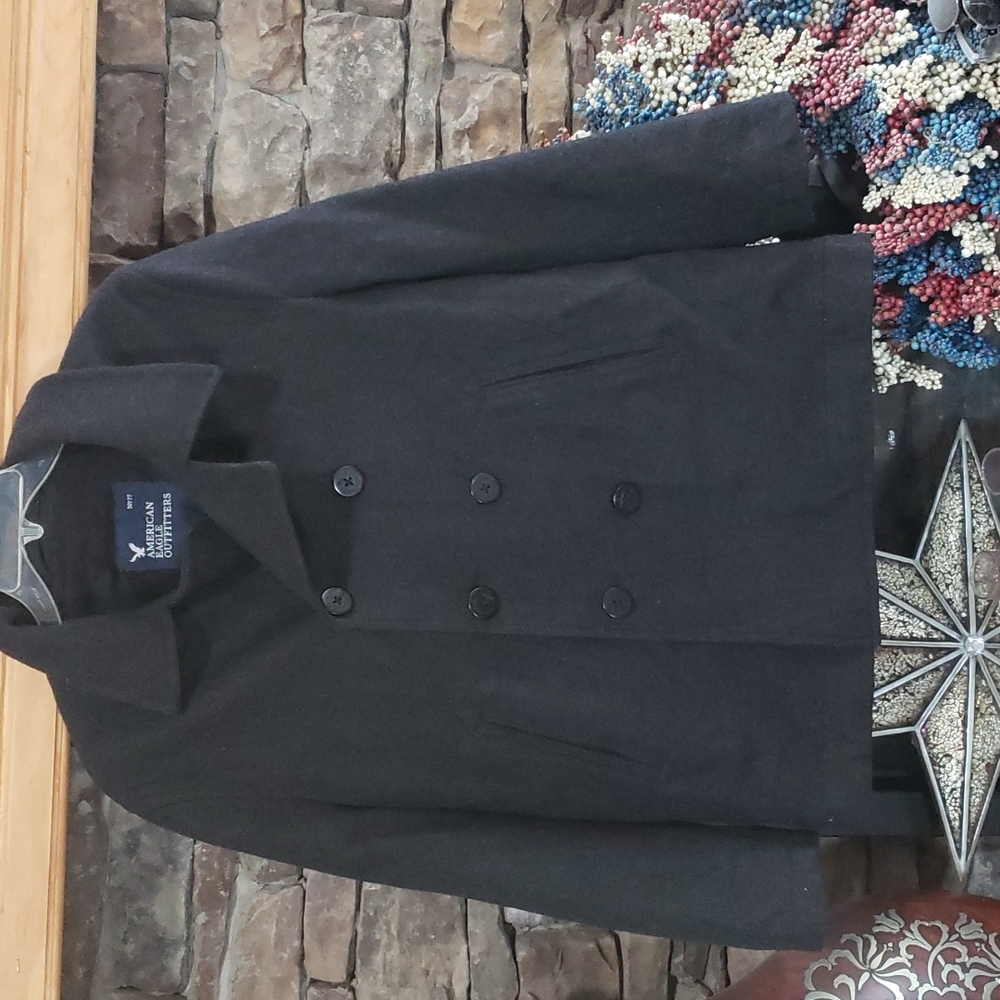 WEEKEND⚡️AMERICAN EAGLE WOOL DOUBLE BREASTED BUTTON PEACOAT SZ L